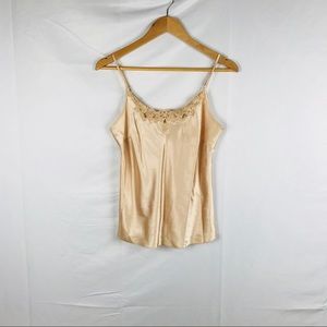 Cabernet  | Tan Polyester Silk Crochet Top Blouse